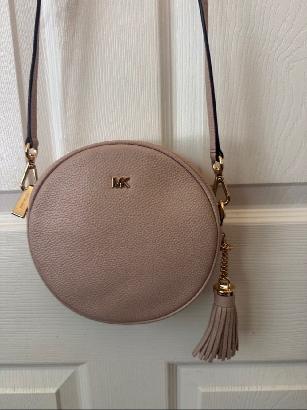 Michael Kors Dusty Pink Pebbled Leather Canteen Crossbody Bag